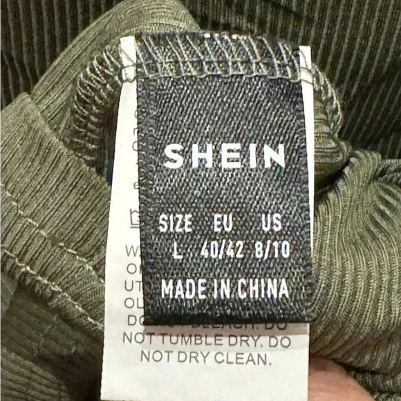 SHEIN Khaki Short Sleeve Tee with Front Zipper - Picture 4 of 4